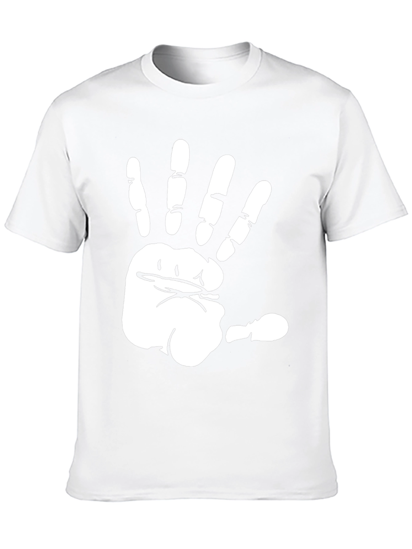 Funny Hand Print Black T-Shirt