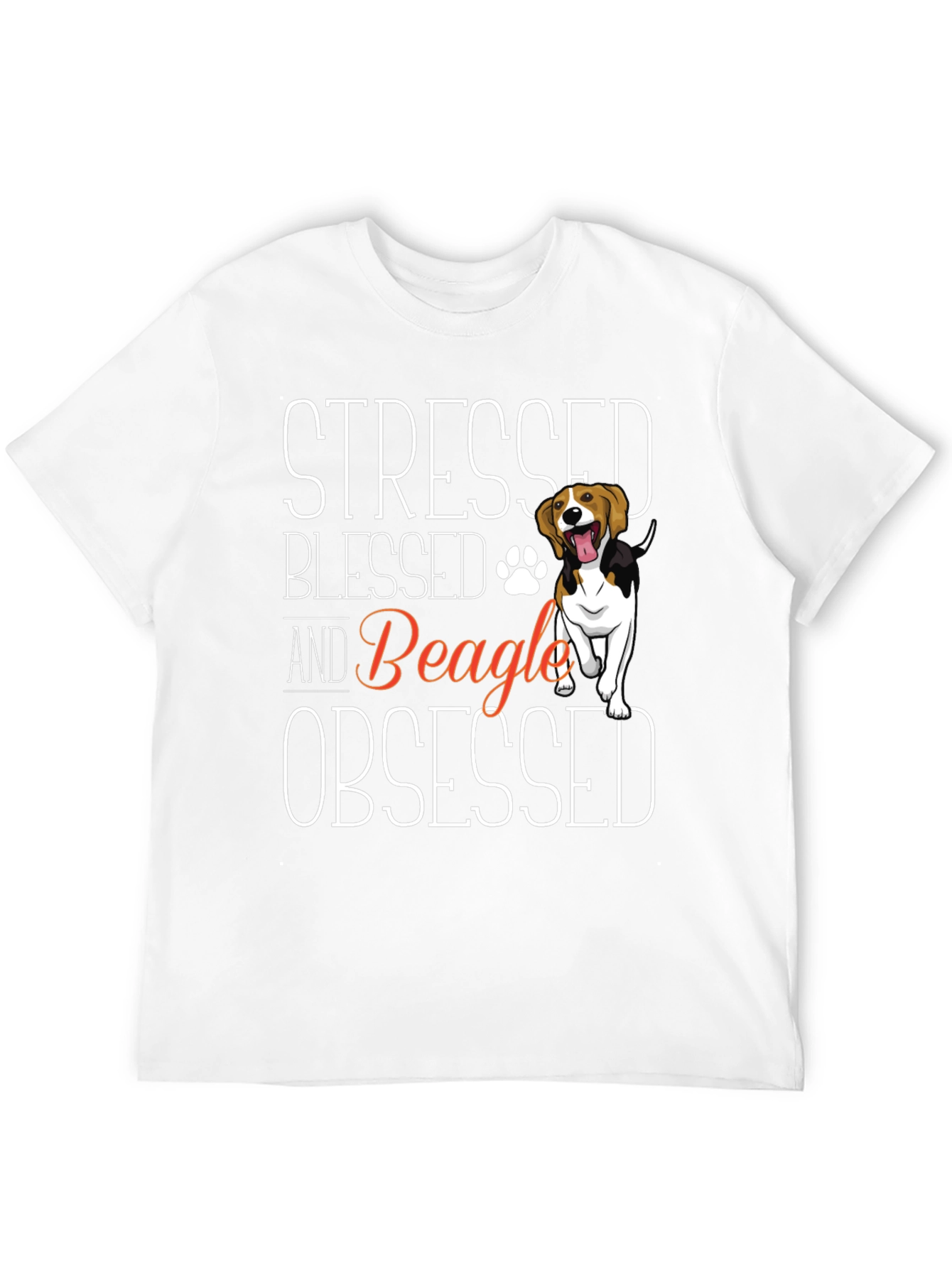 Stressed Blessed Beagle Obsessed Graphic T-Shirt