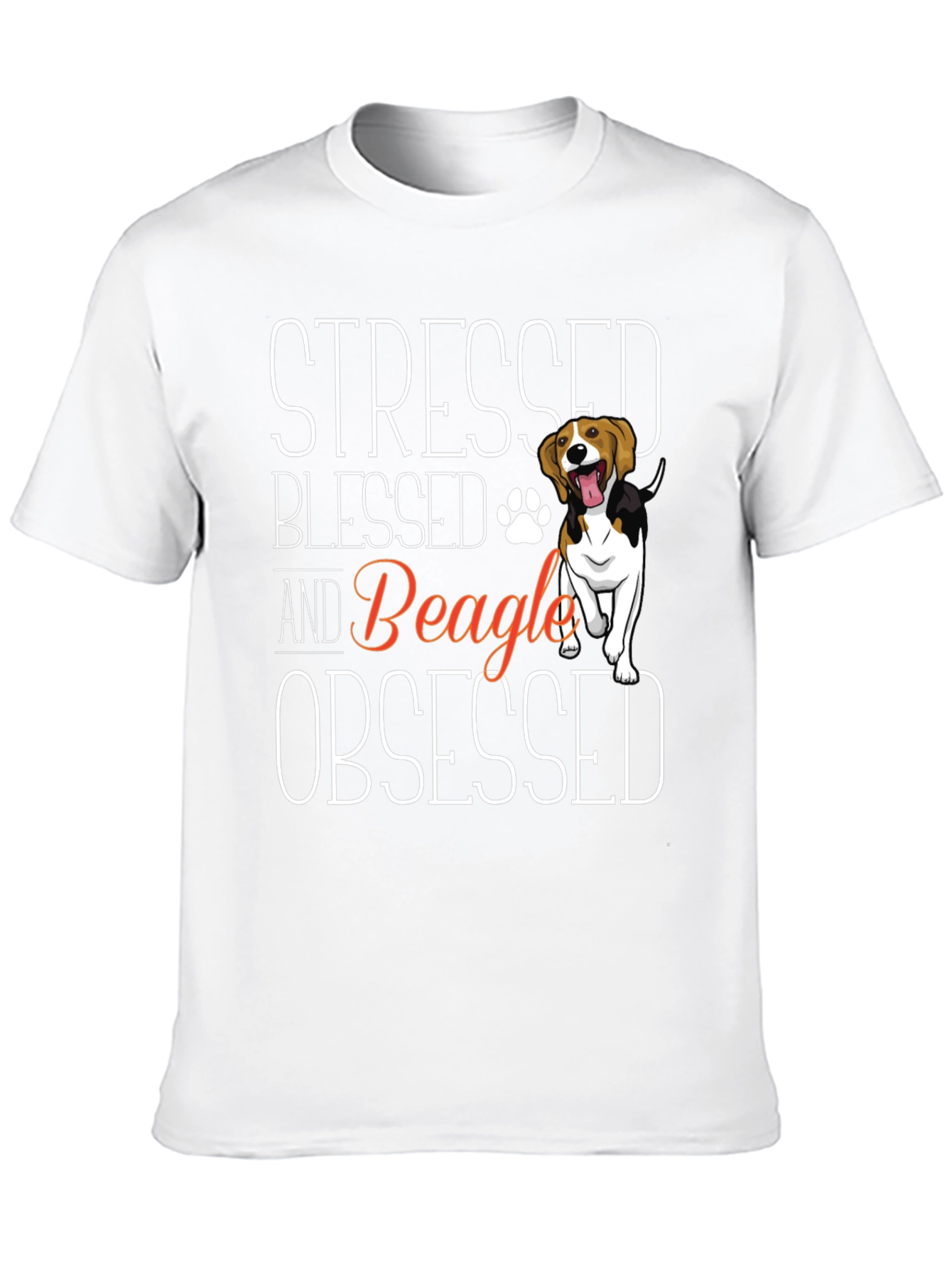 Stressed Blessed Beagle Obsessed Graphic T-Shirt