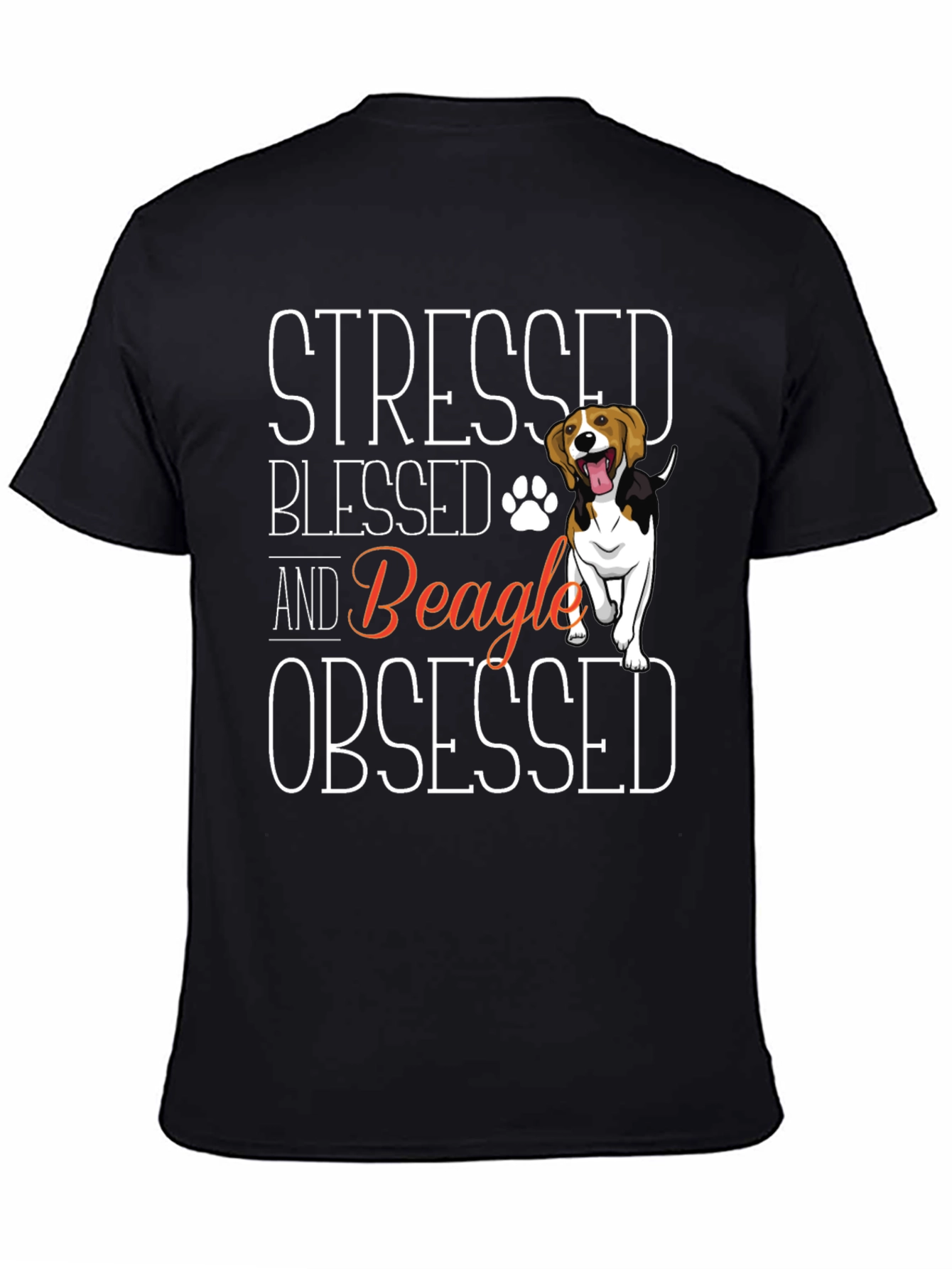 Stressed Blessed Beagle Obsessed Graphic T-Shirt