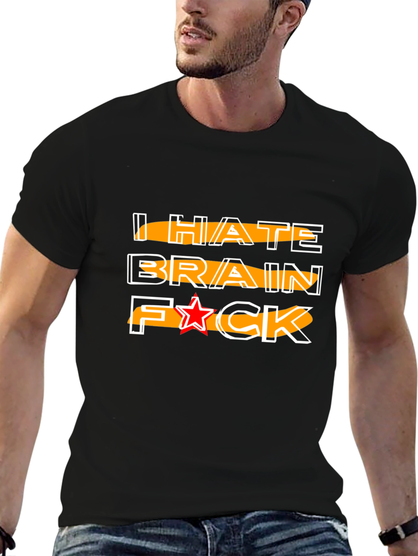 I HATE BRAIN Funny Graphic Tee