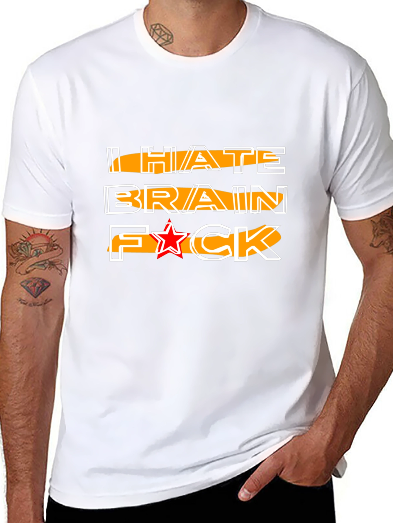 I HATE BRAIN Funny Graphic Tee