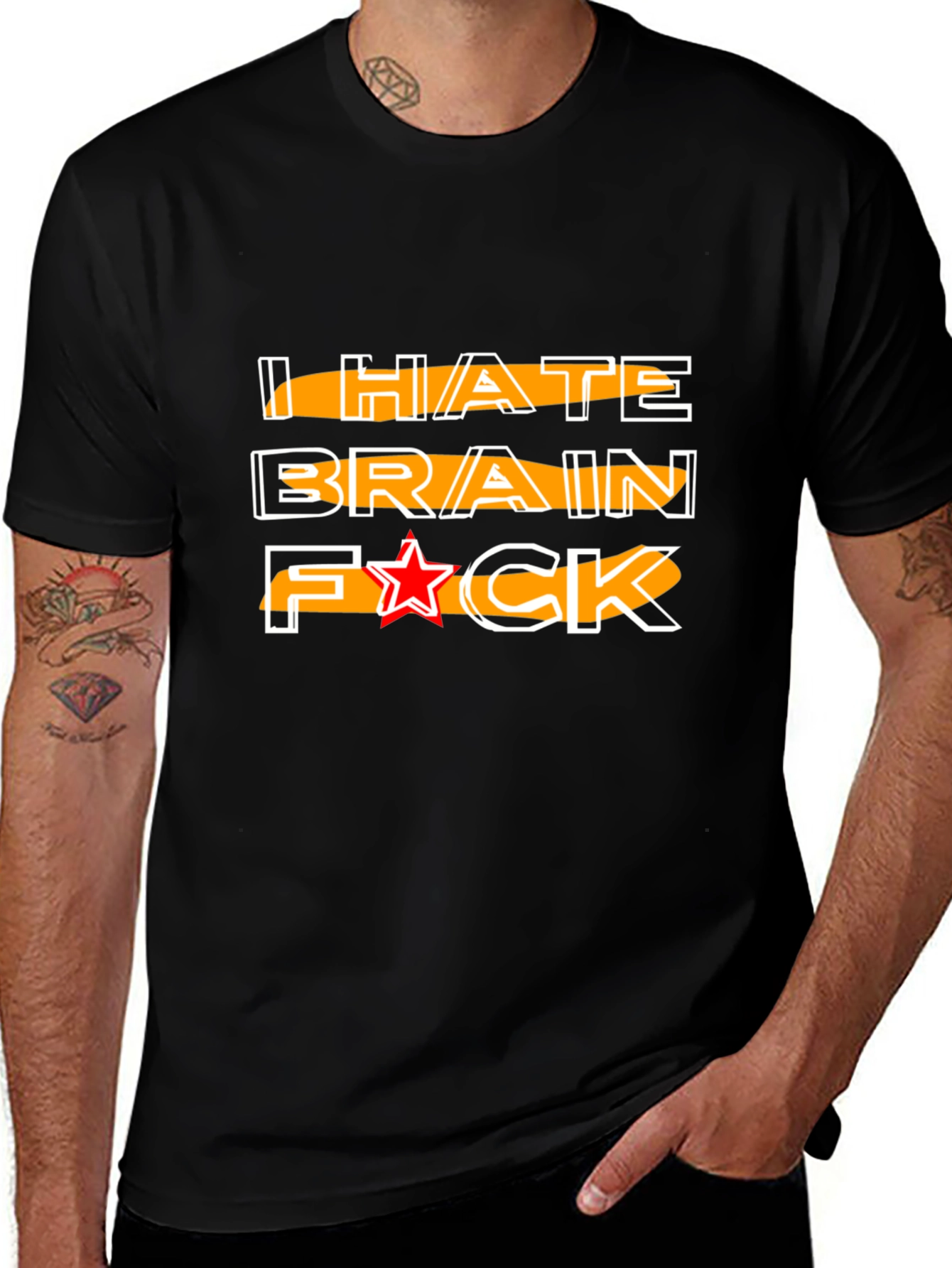 I HATE BRAIN Funny Graphic Tee