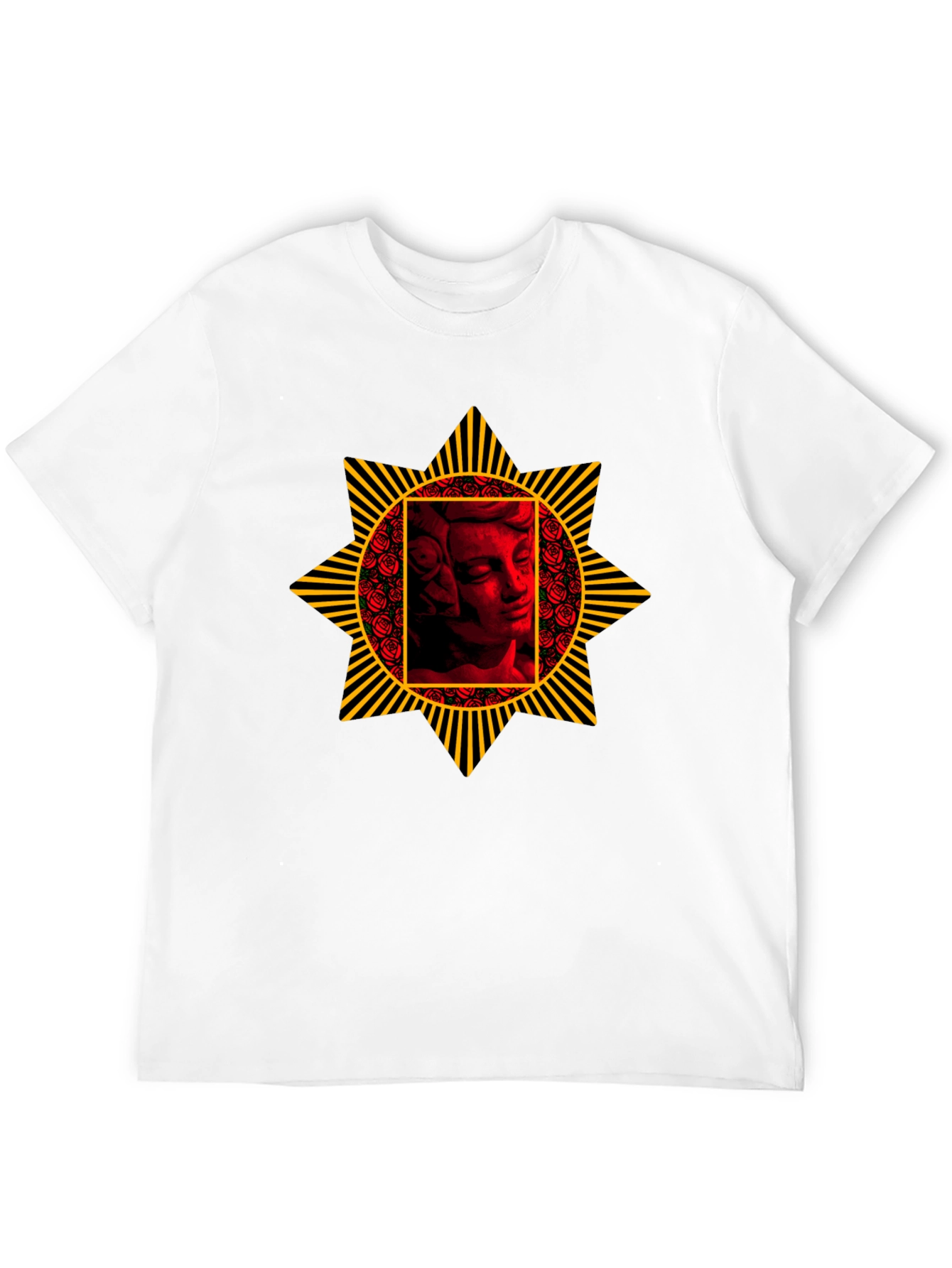 Statue & Roses Graphic Tee - Black