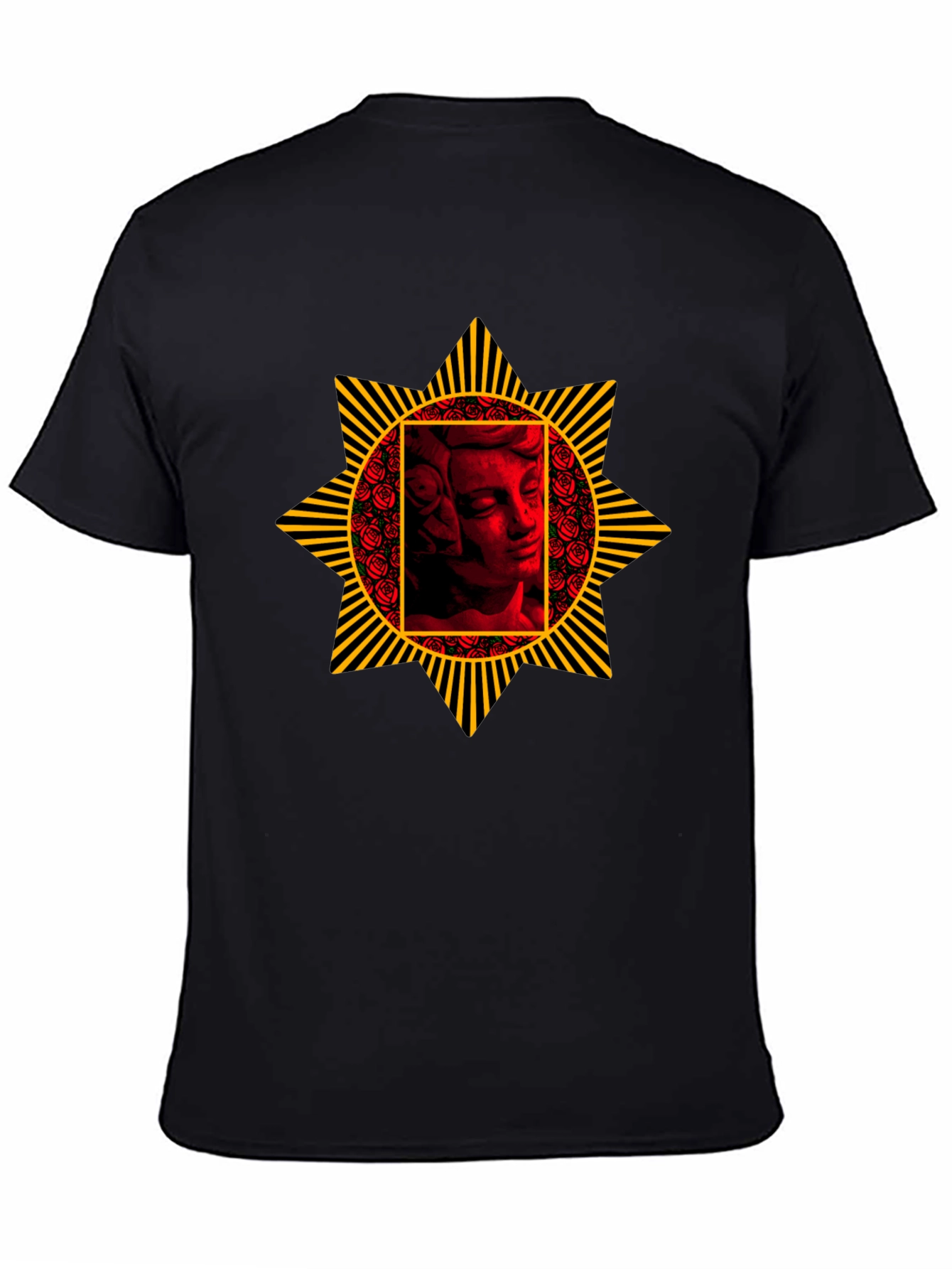 Statue & Roses Graphic Tee - Black
