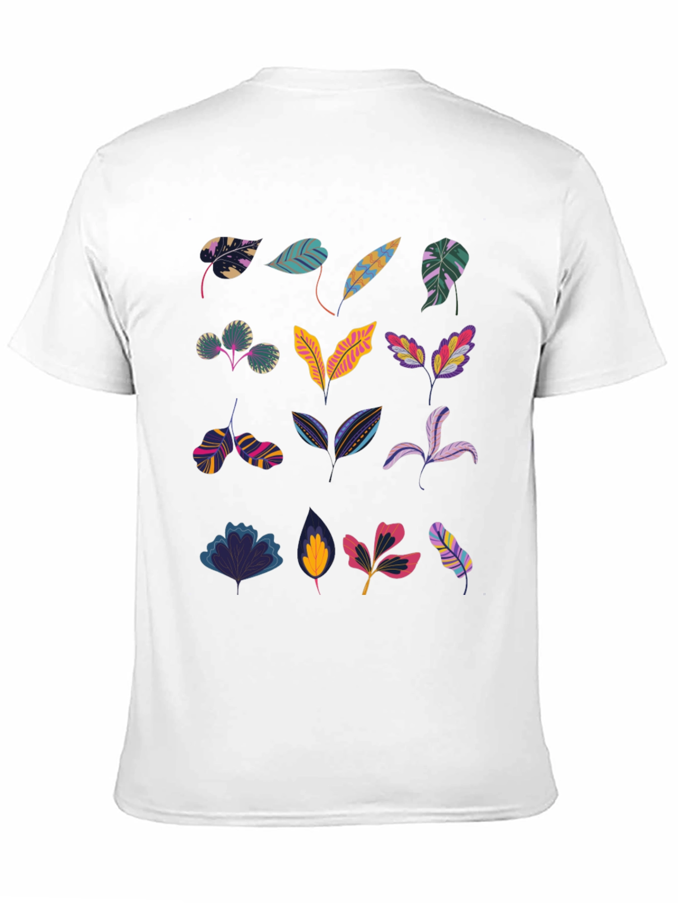 Tropical Leaves Print Black T-Shirt