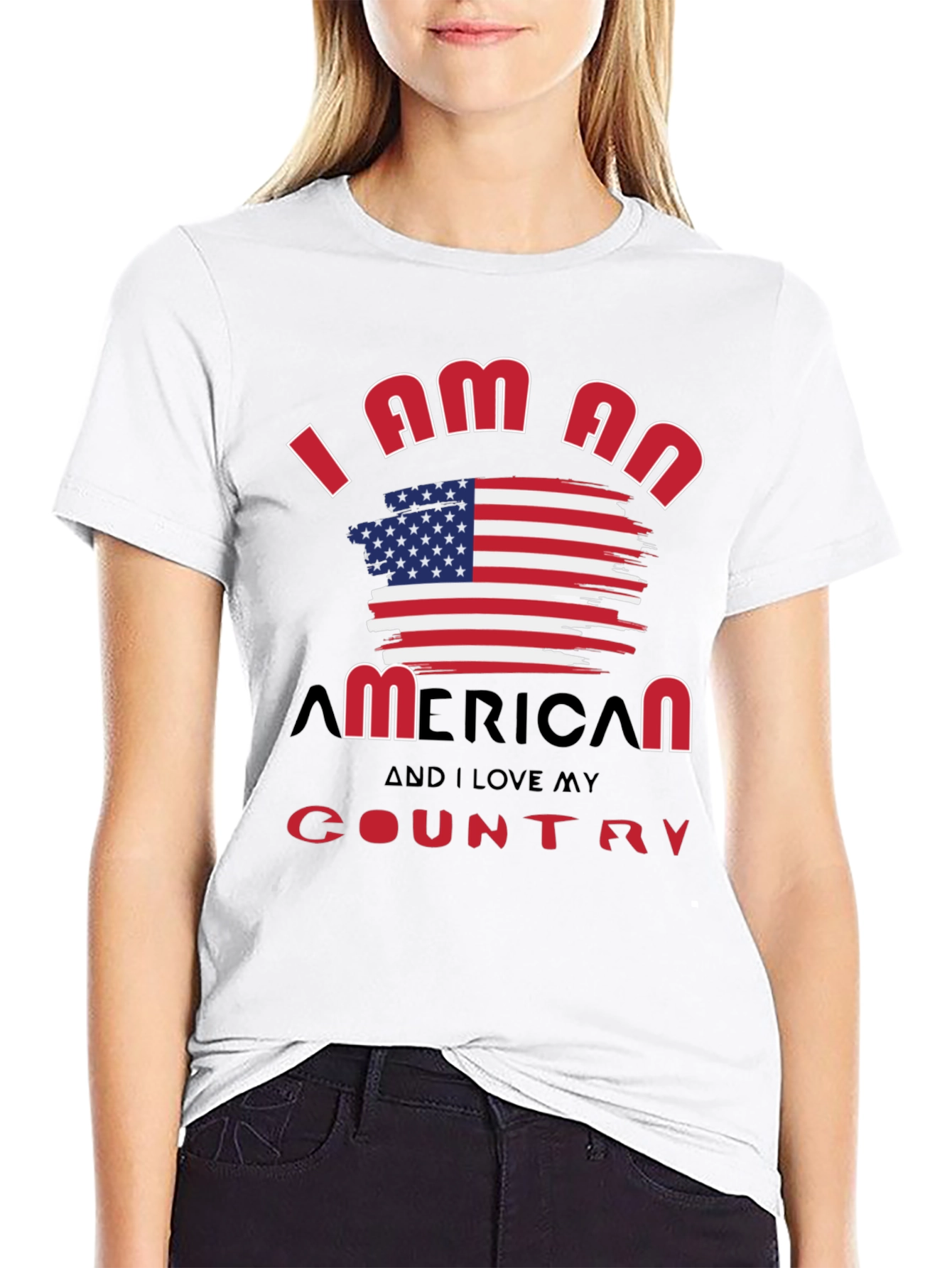 I Am An American T-Shirt Patriotic USA Flag