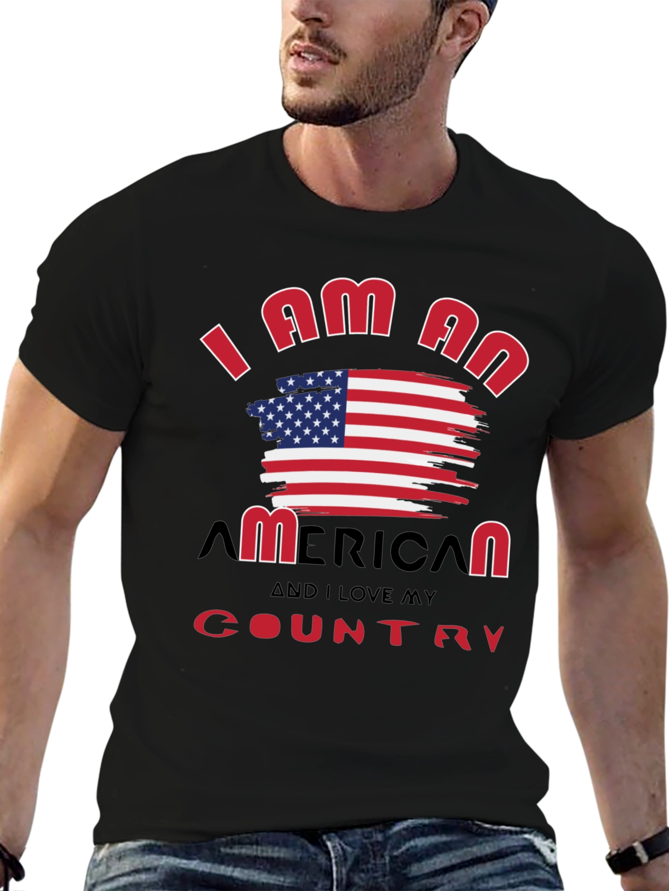 I Am An American T-Shirt Patriotic USA Flag
