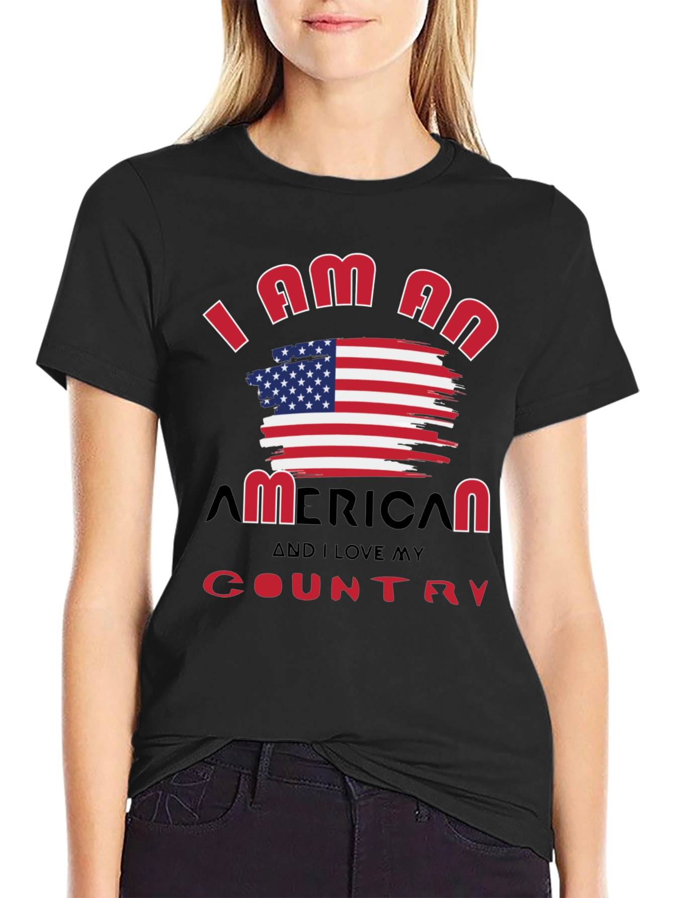 I Am An American T-Shirt Patriotic USA Flag