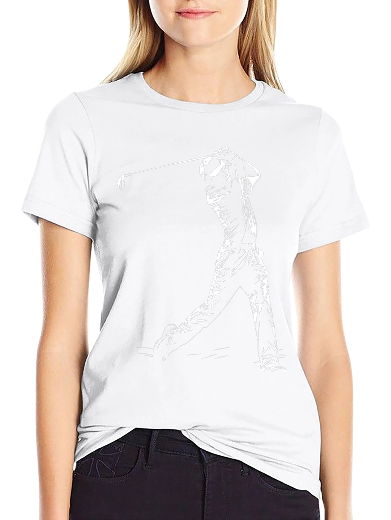Golf Swing Graphic Tee - Black Cotton Blend