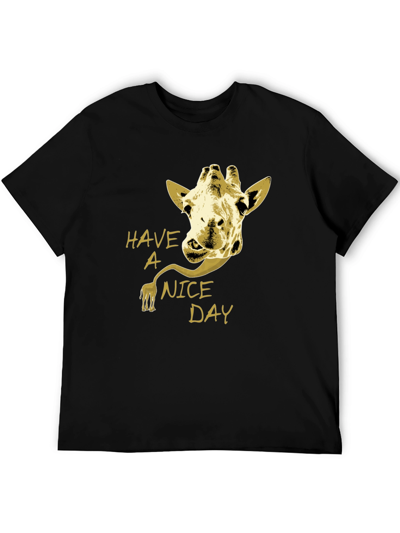 Giraffe Have a Nice Day Graphic Tee - Black
