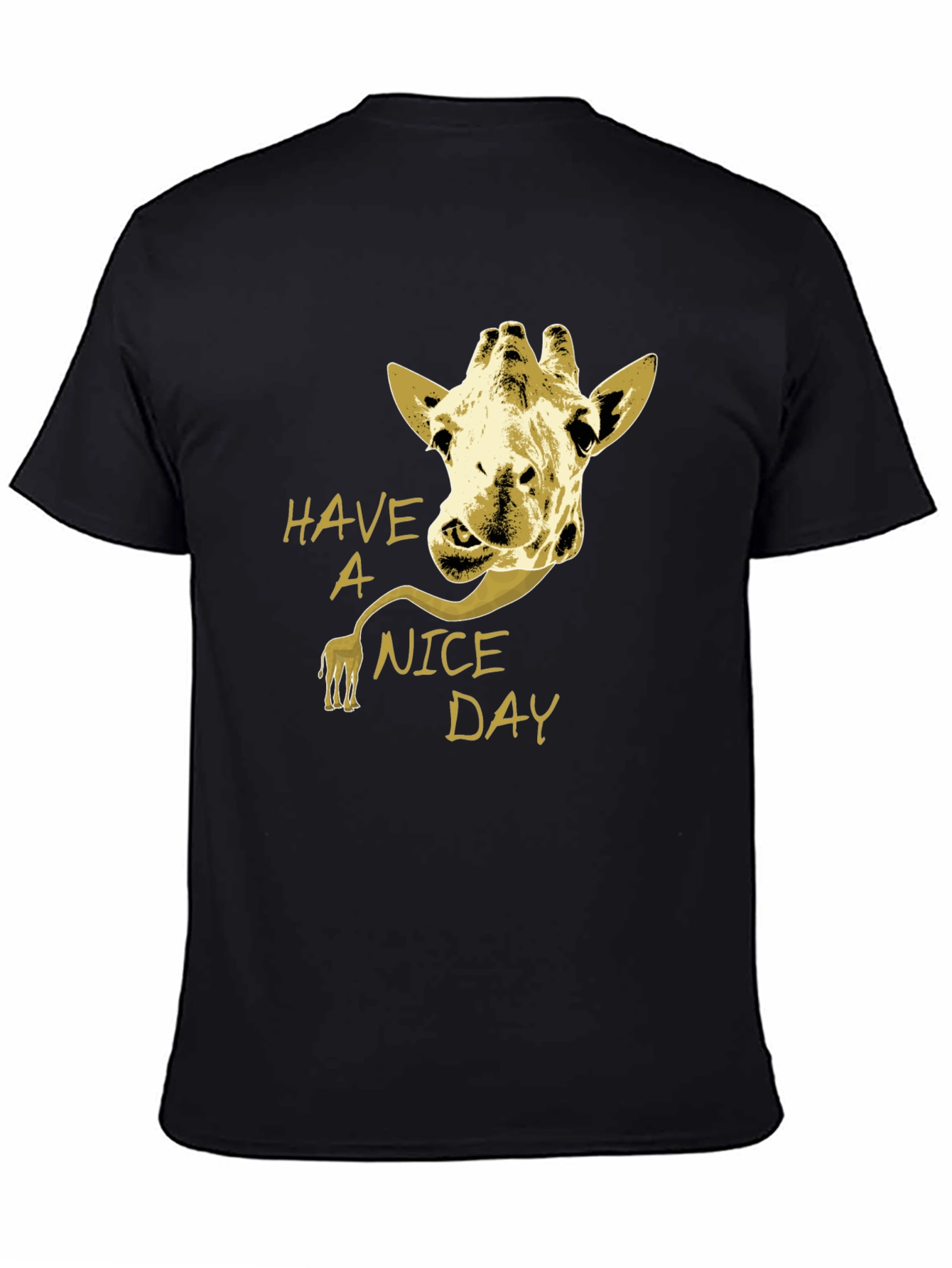 Giraffe Have a Nice Day Graphic Tee - Black
