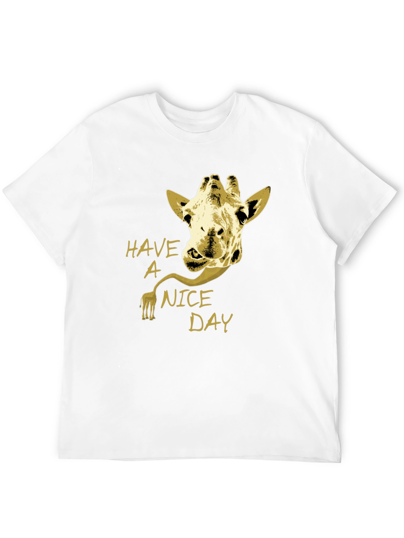 Giraffe Have a Nice Day Graphic Tee - Black