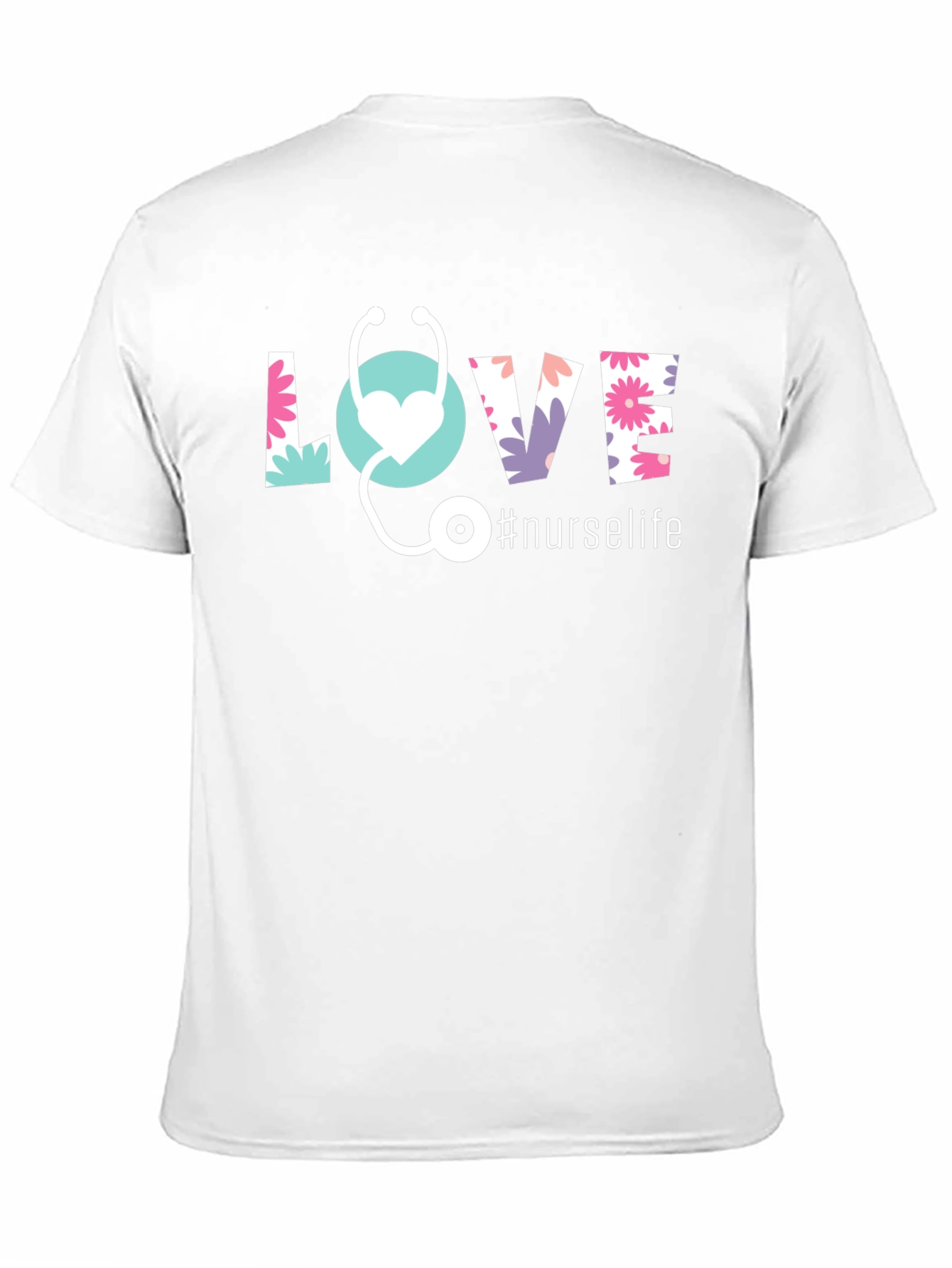 Nurse Life Floral LOVE Graphic T-Shirt