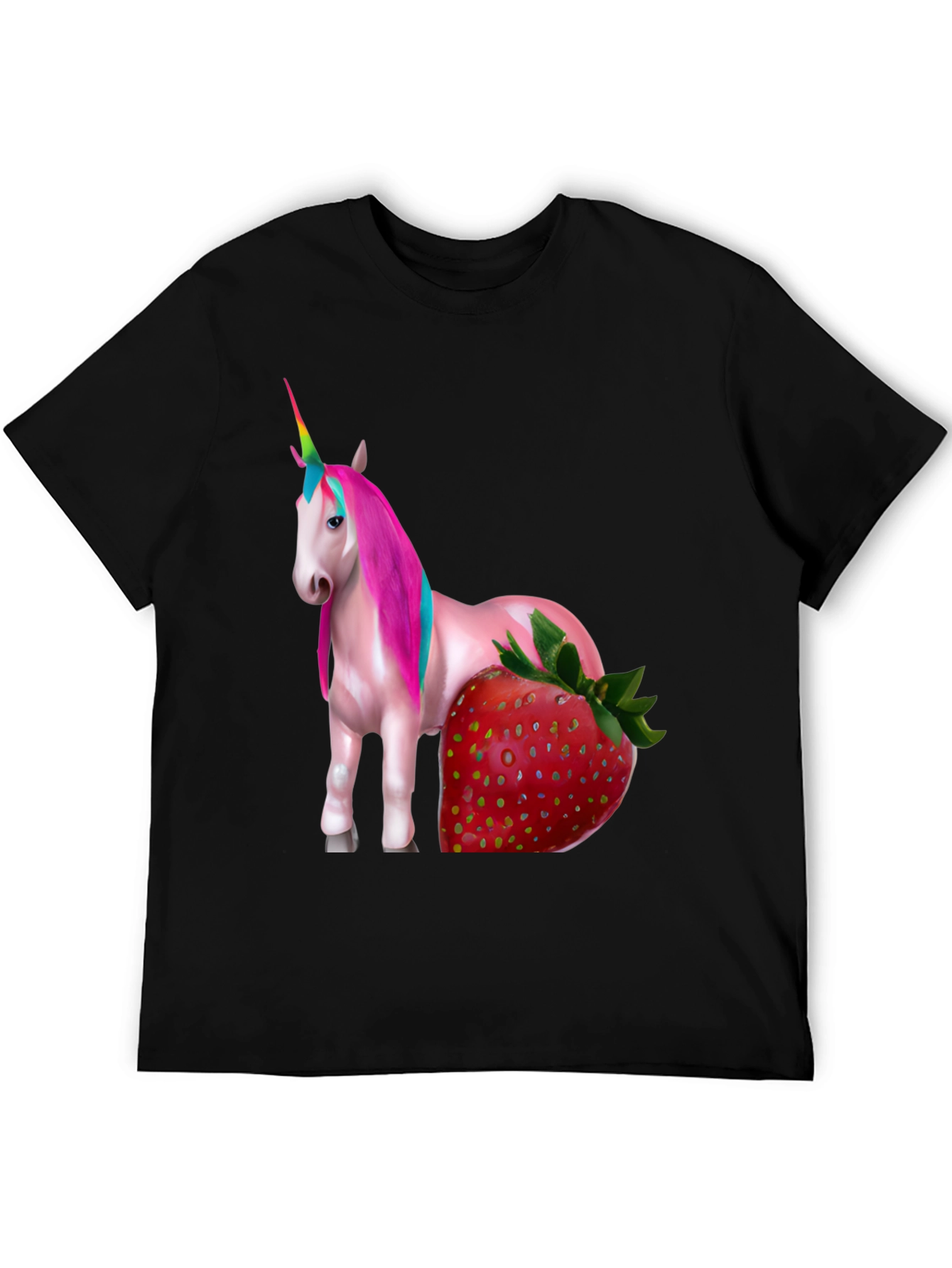 Unicorn Strawberry Graphic T-Shirt