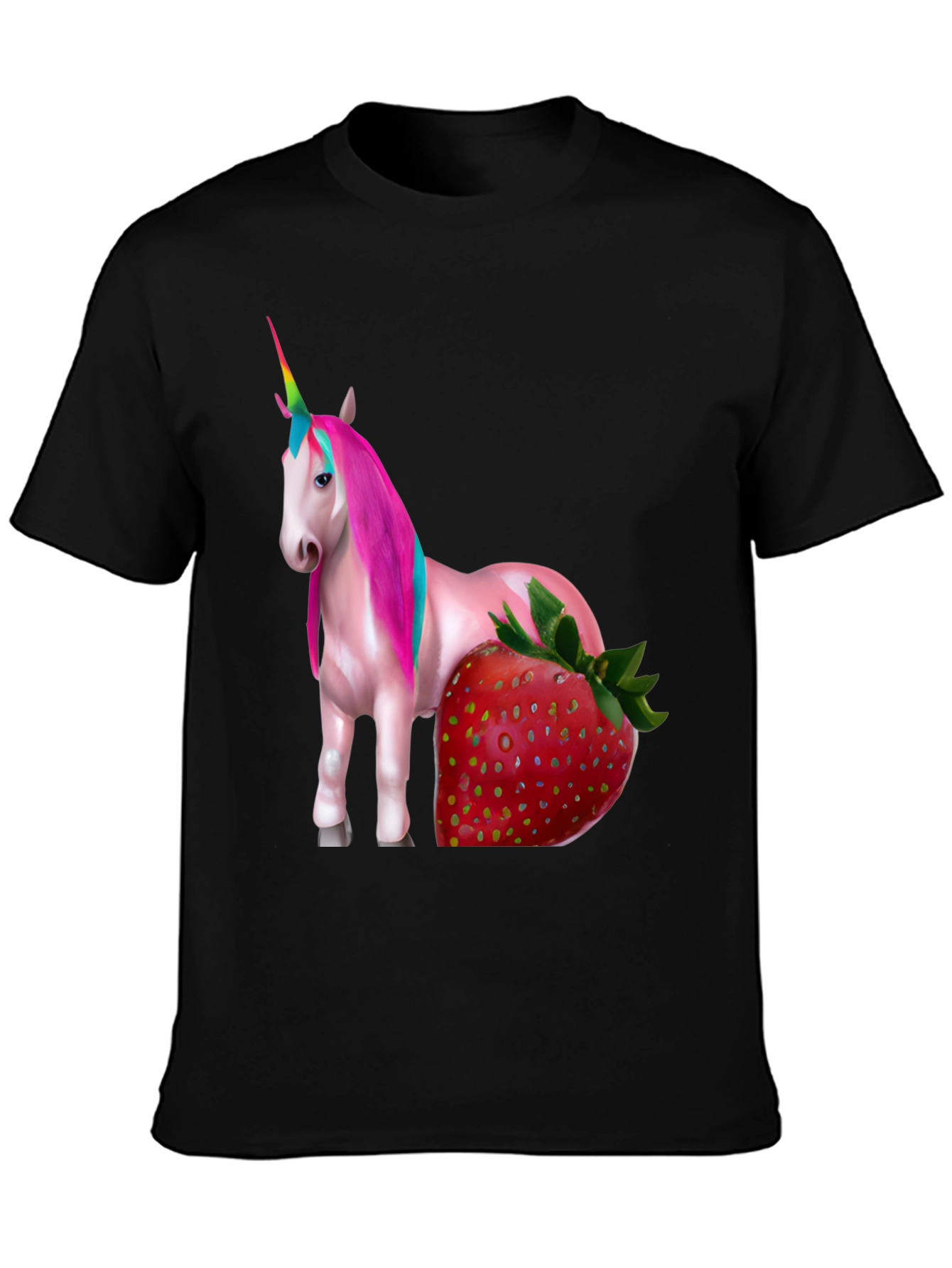 Unicorn Strawberry Graphic T-Shirt