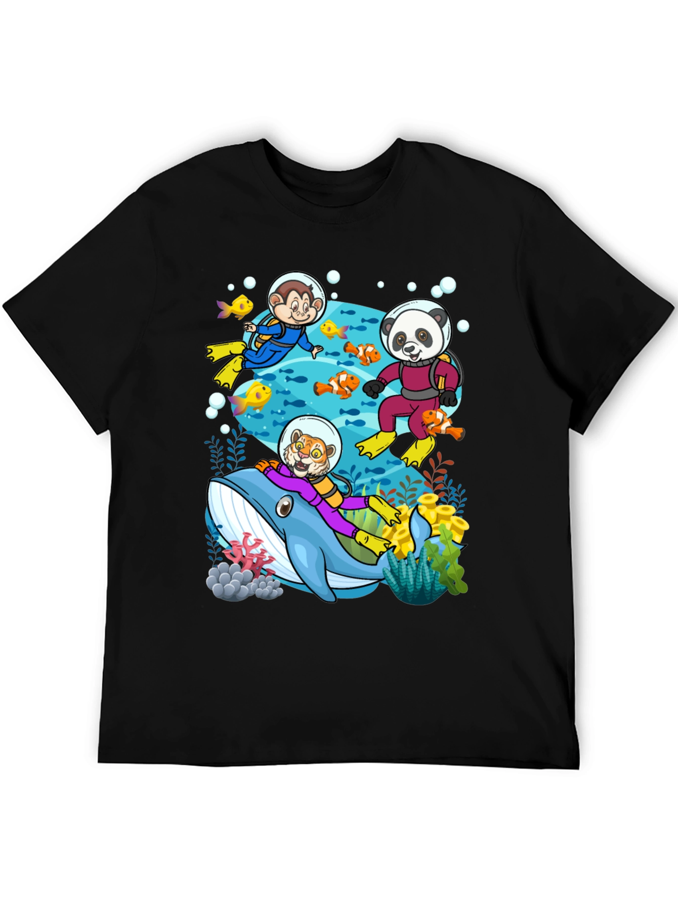 Cartoon Animals Diving T-Shirt