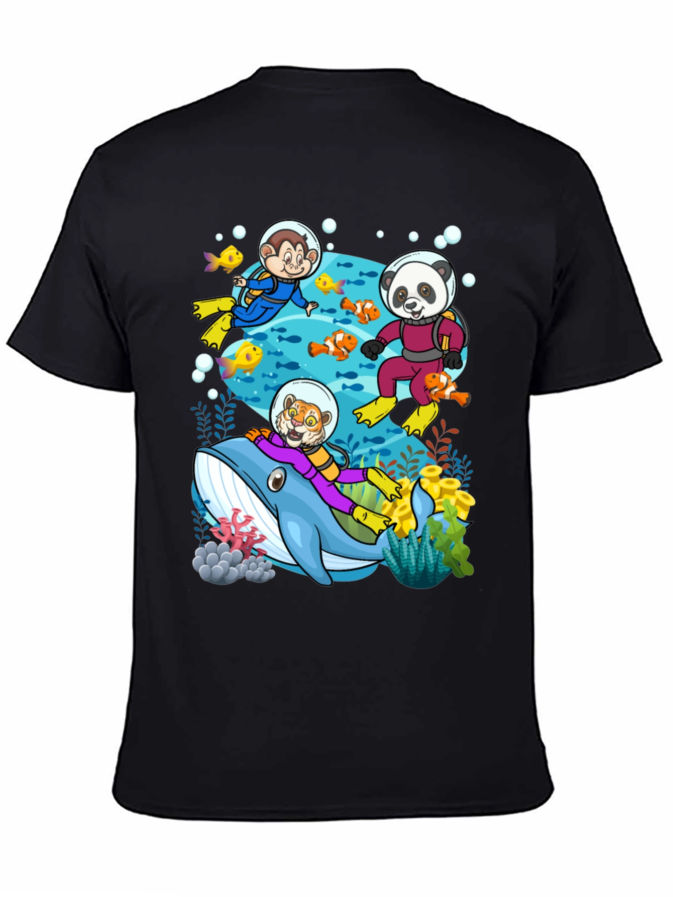 Cartoon Animals Diving T-Shirt