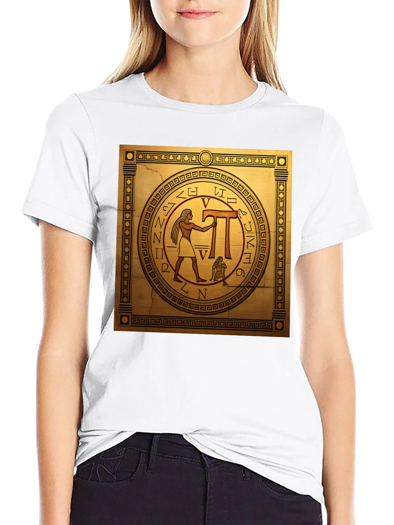 Egyptian T-Shirt - Anubis & Hieroglyphs Design