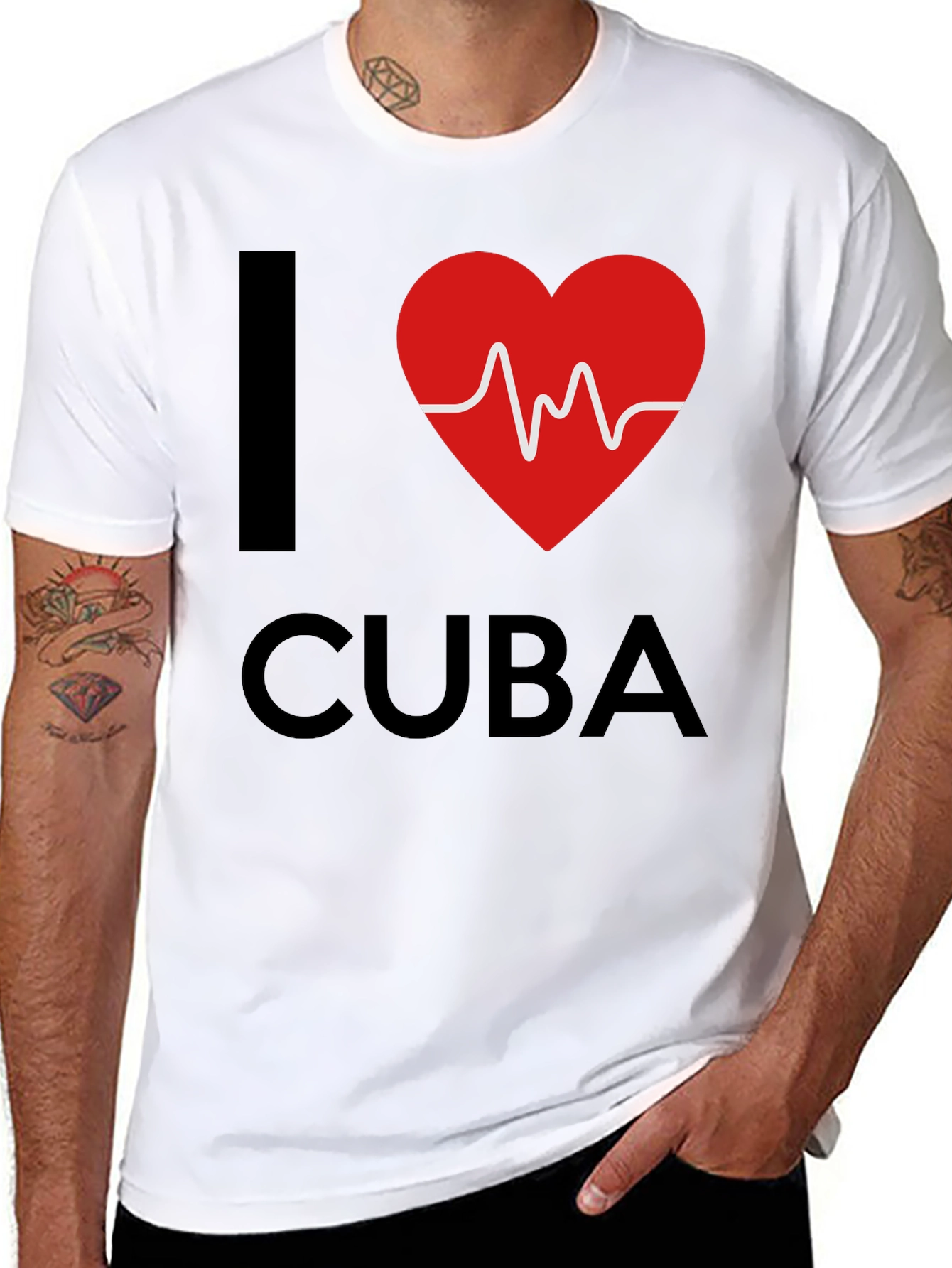 I Love Cuba Heartbeat T-Shirt - Stylish Graphic Tee