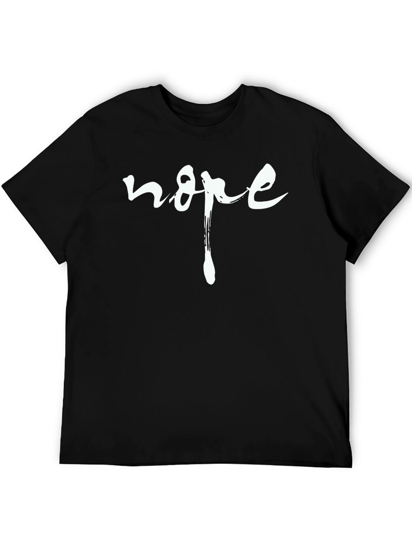 Nope Graphic Tee - Black Crew Neck Cotton T-Shirt