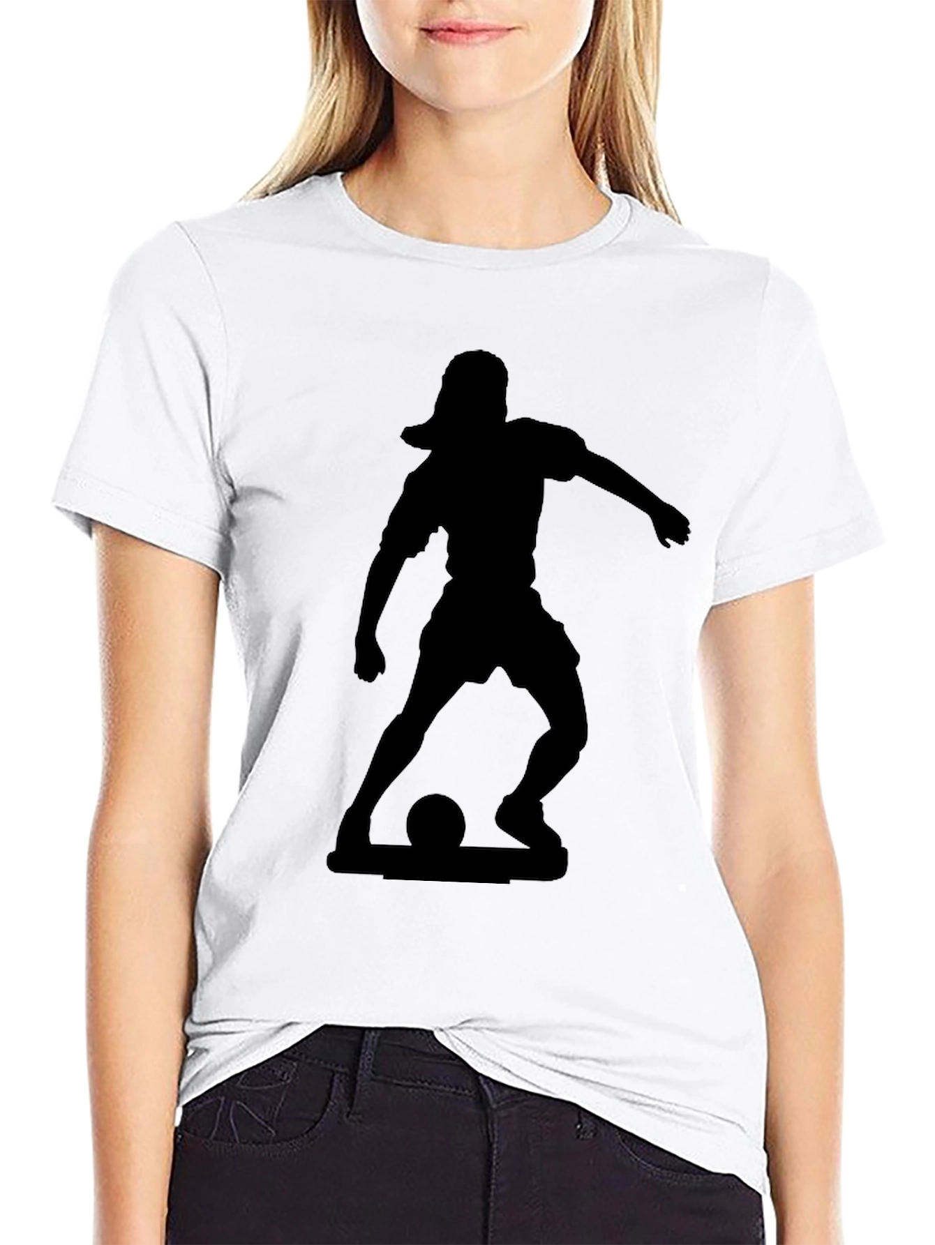 Soccer Silhouette Black T-Shirt