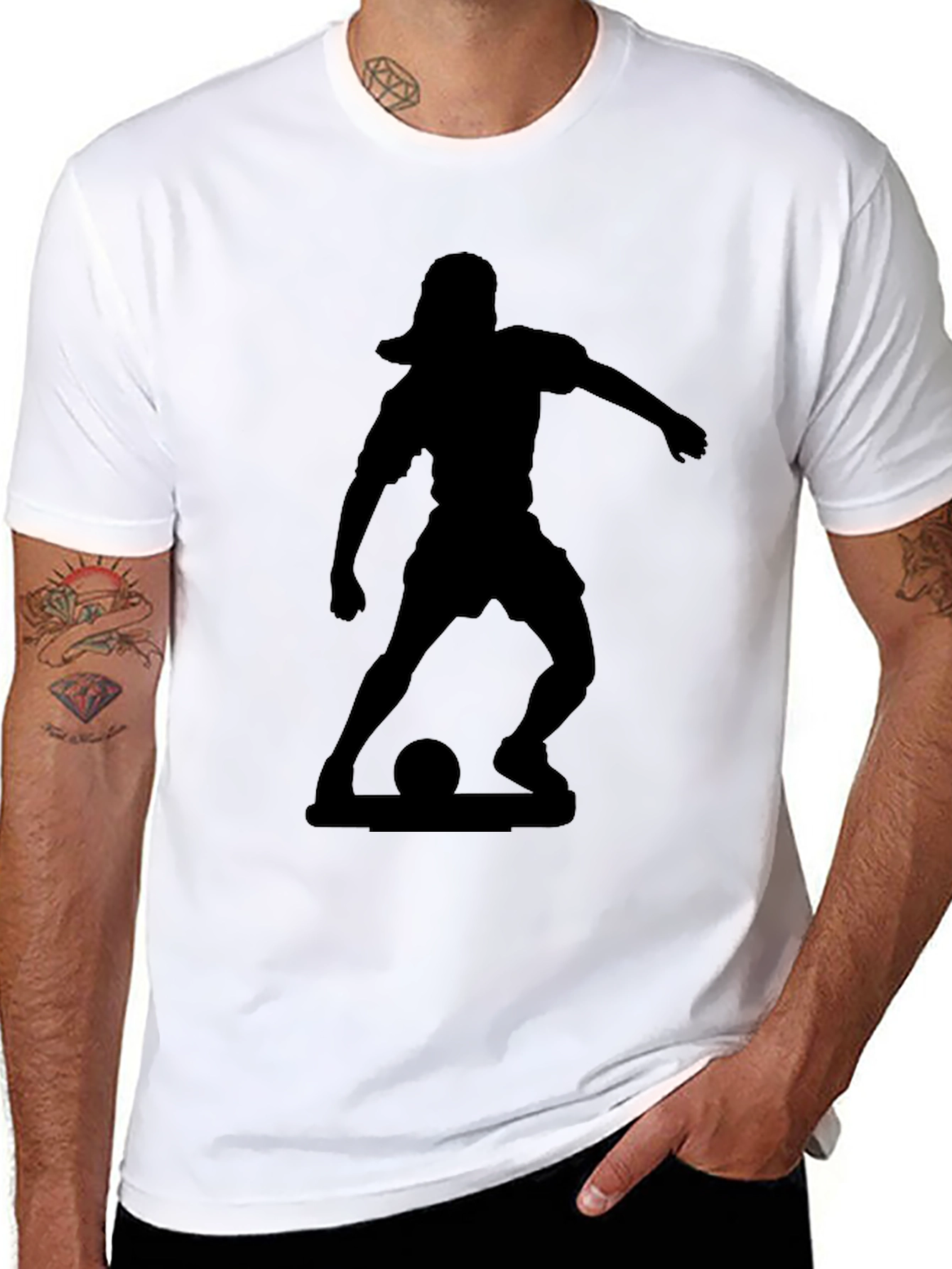 Soccer Silhouette Black T-Shirt