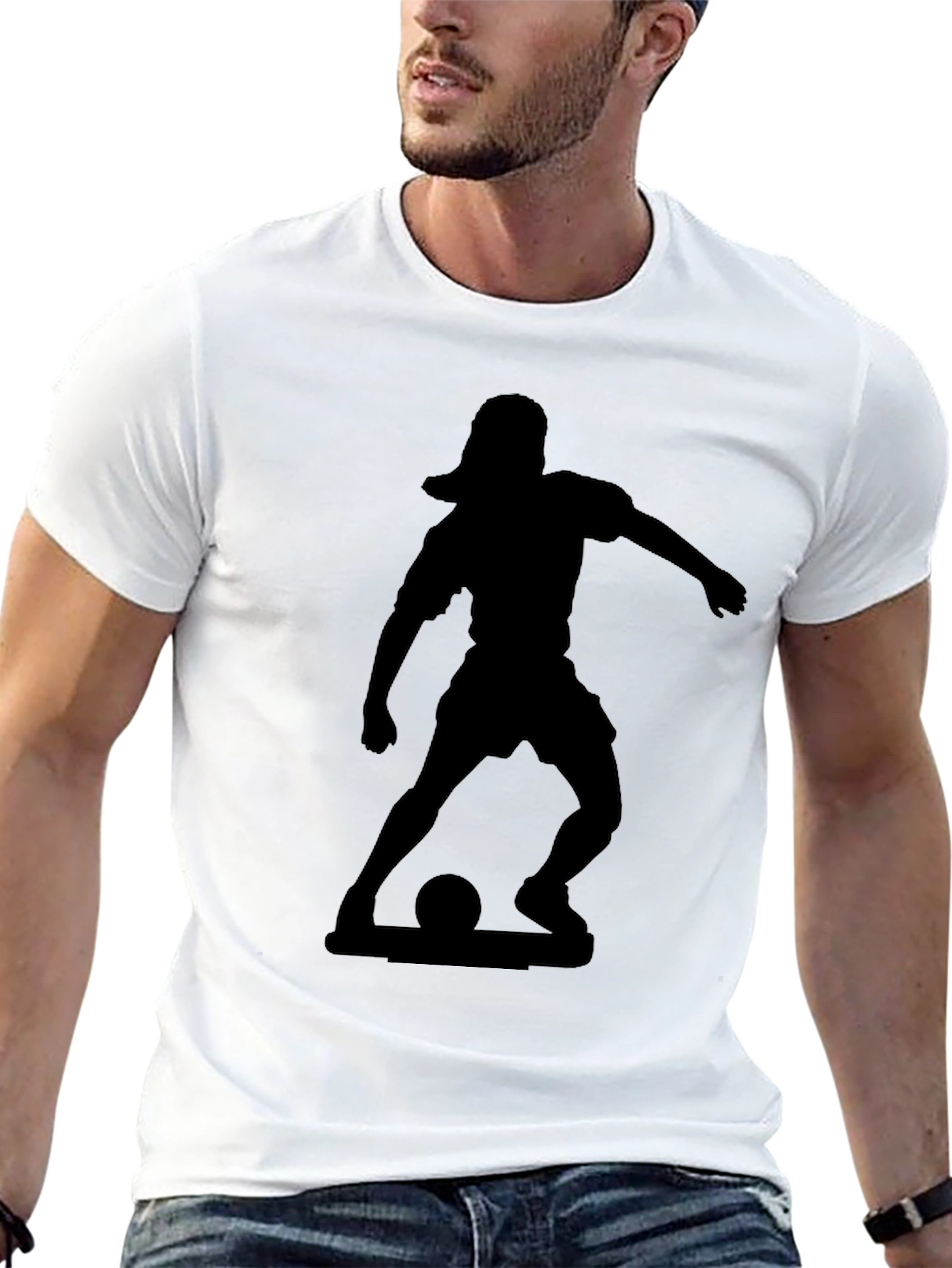 Soccer Silhouette Black T-Shirt