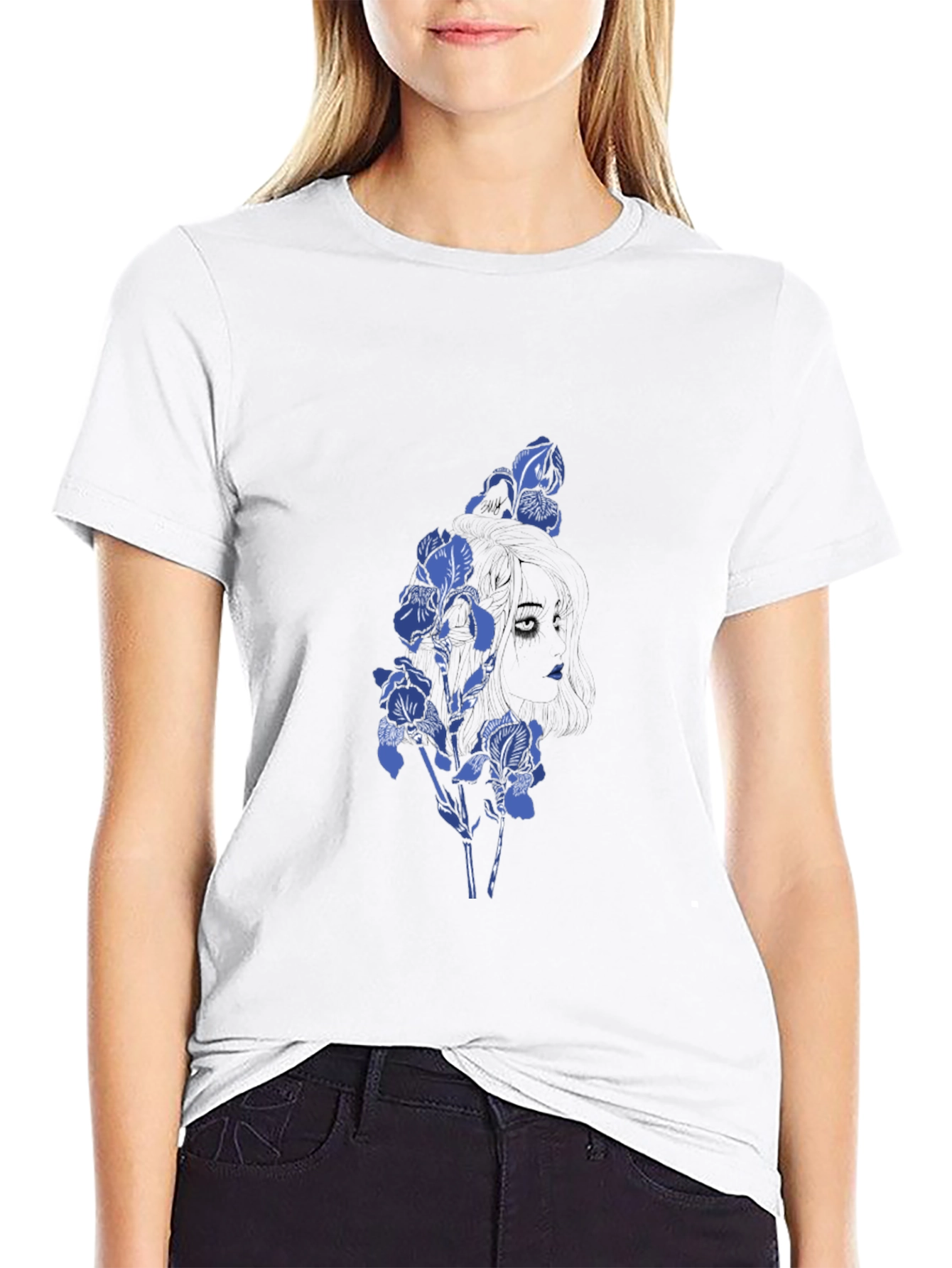 Floral Silhouette Tee - Black Graphic T-Shirt