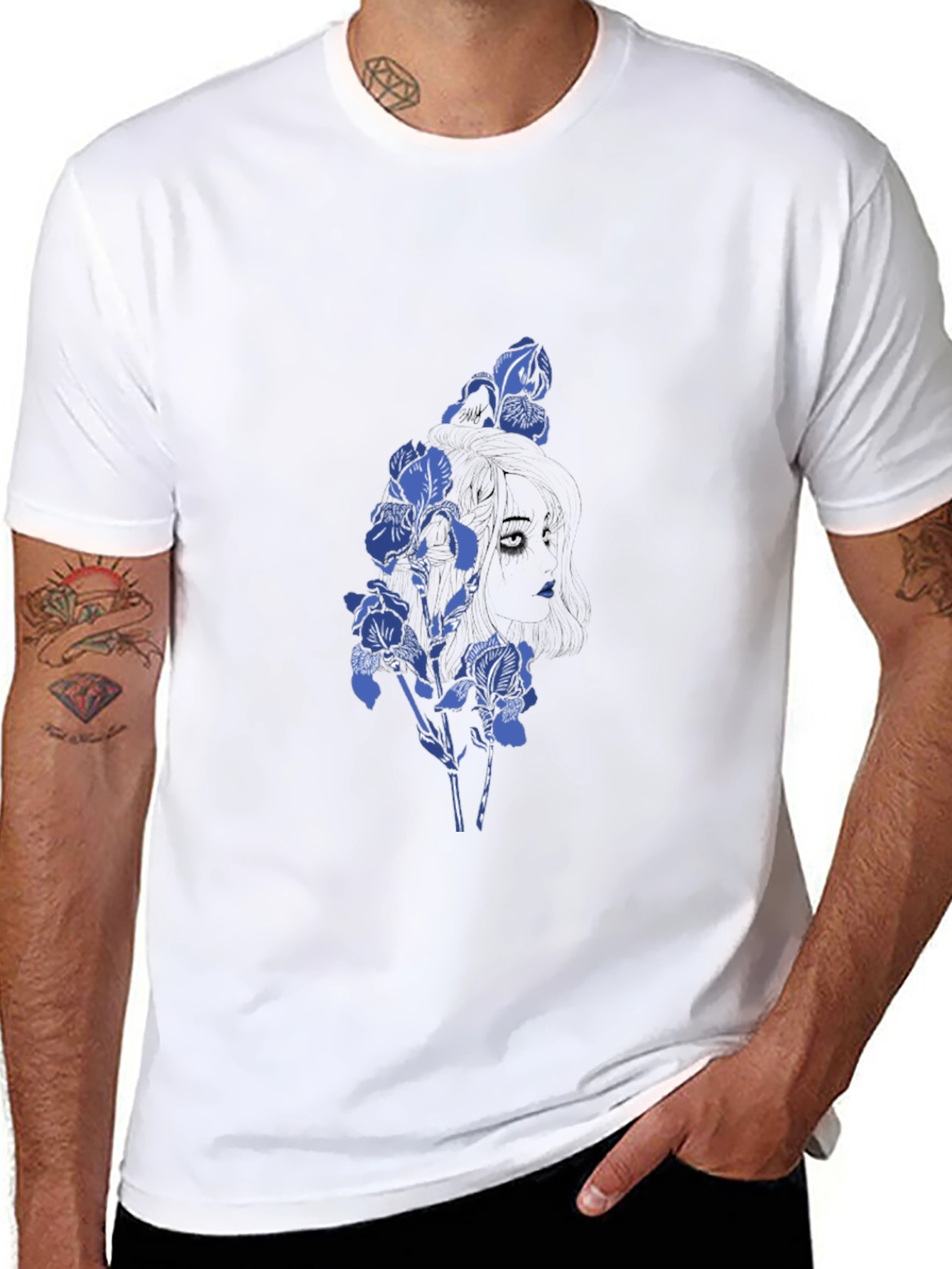 Floral Silhouette Tee - Black Graphic T-Shirt
