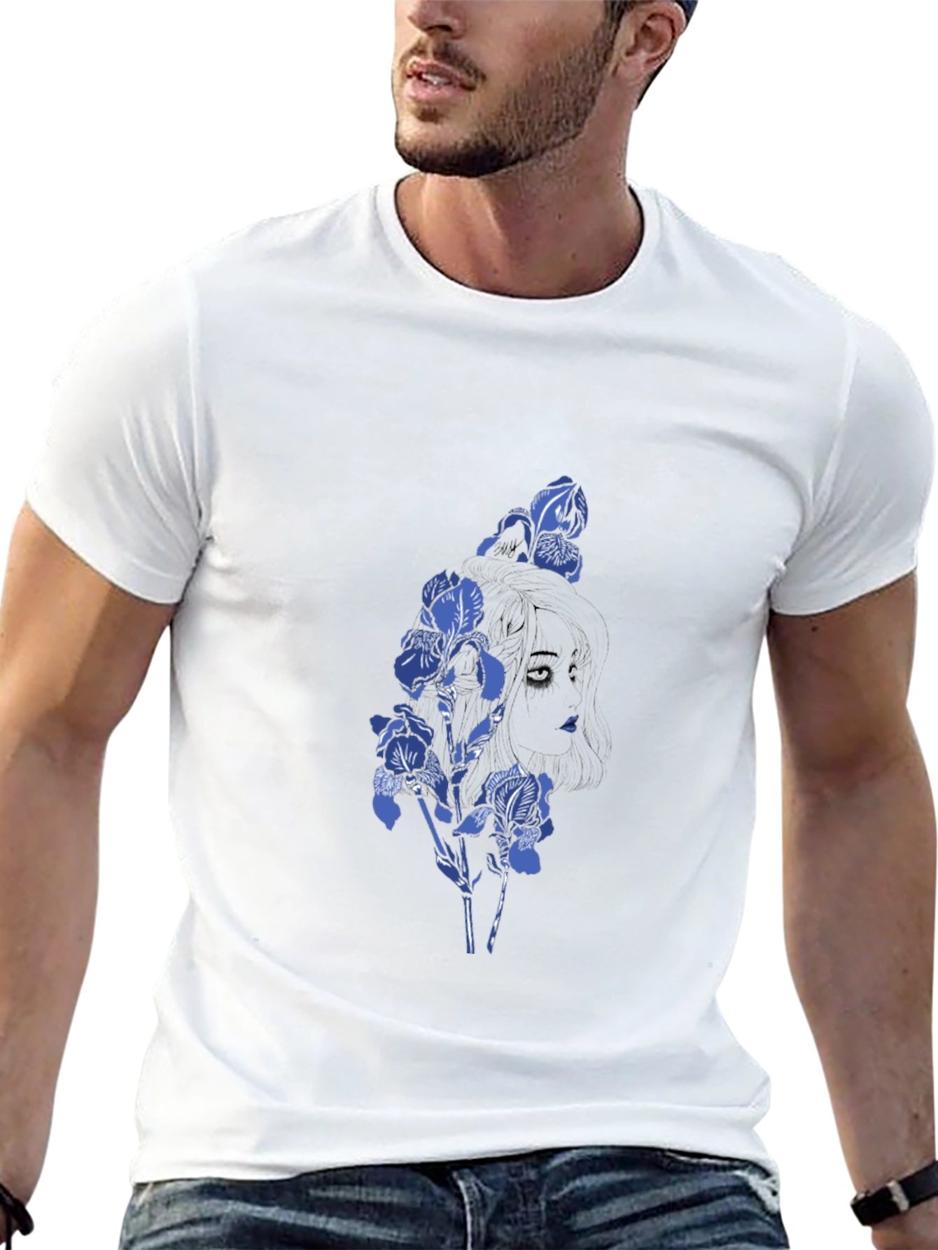 Floral Silhouette Tee - Black Graphic T-Shirt