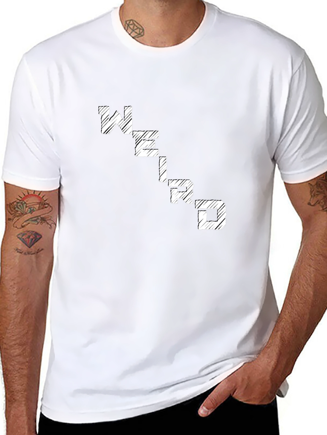 Weird Graphic Tee - Comfortable Black Cotton T-Shirt