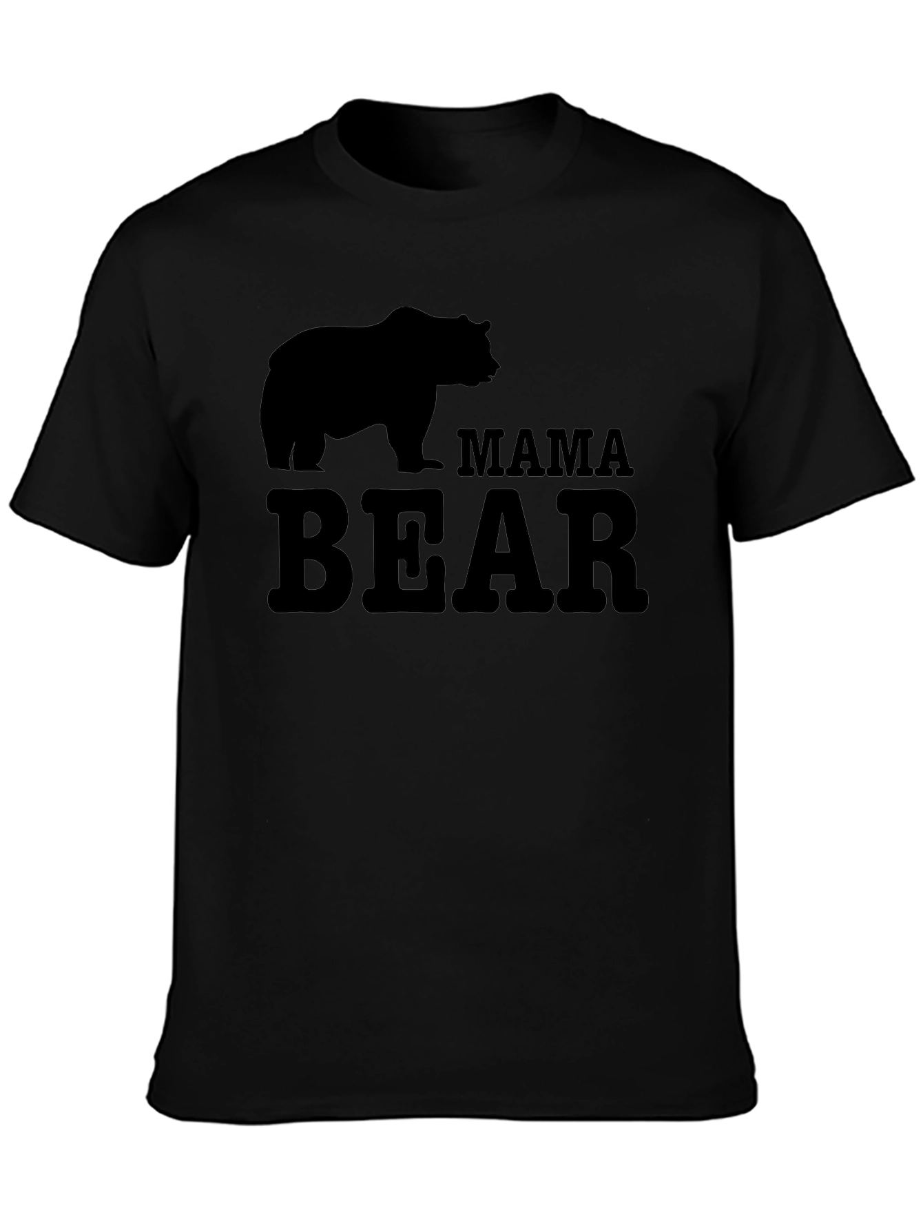 Mama Bear Graphic T-Shirt - Black Crew Neck