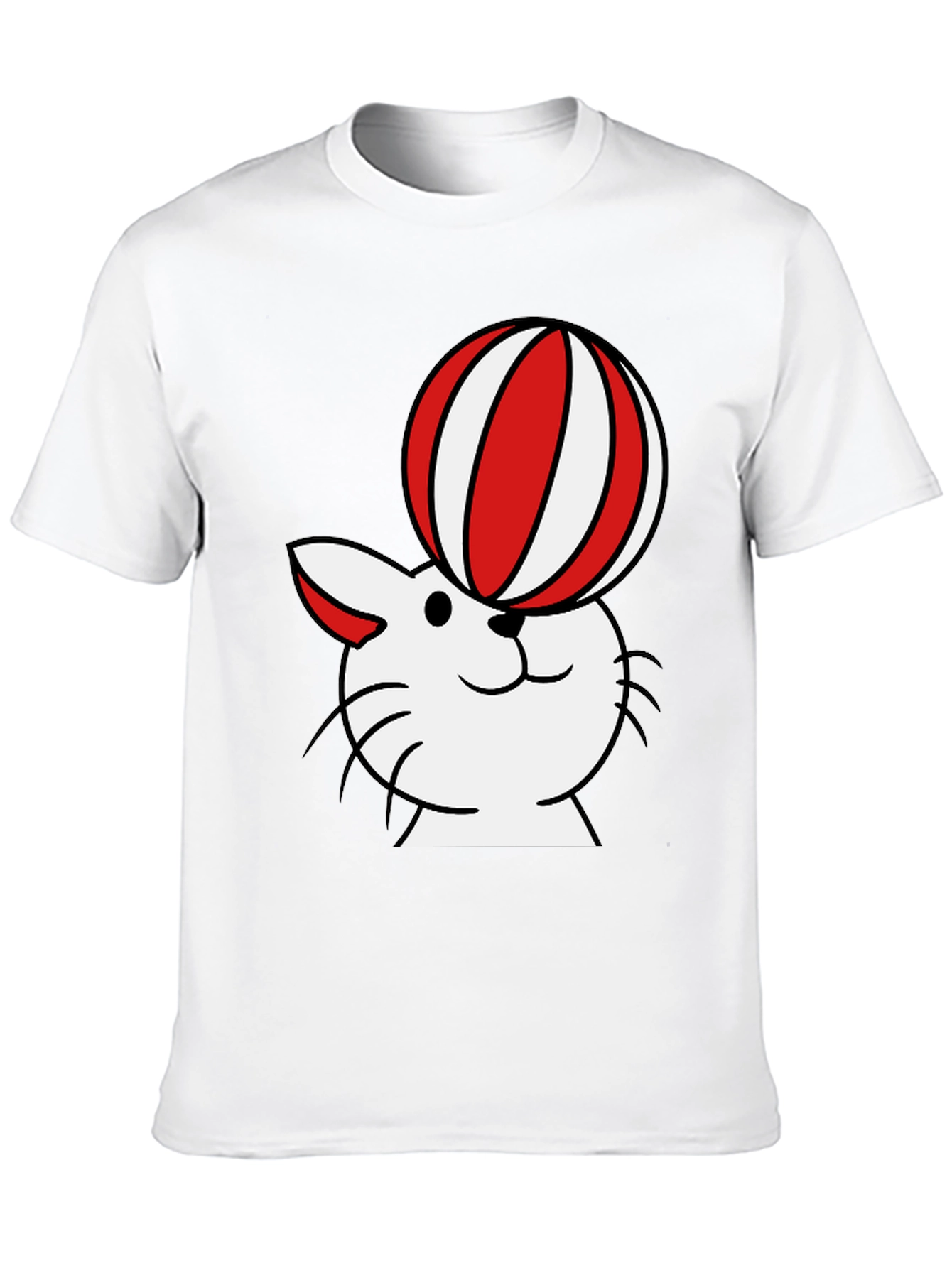 Cat with Ball T-Shirt - Whimsical Design