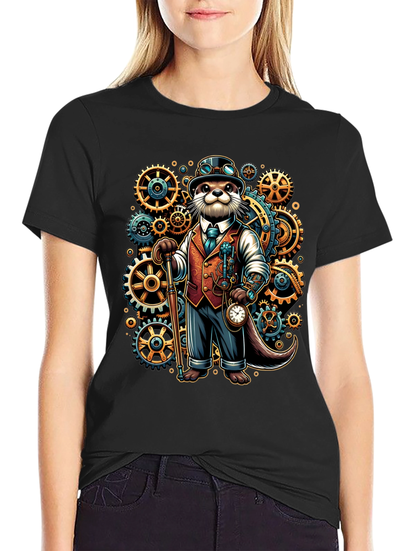 Steampunk Otter Graphic Tee