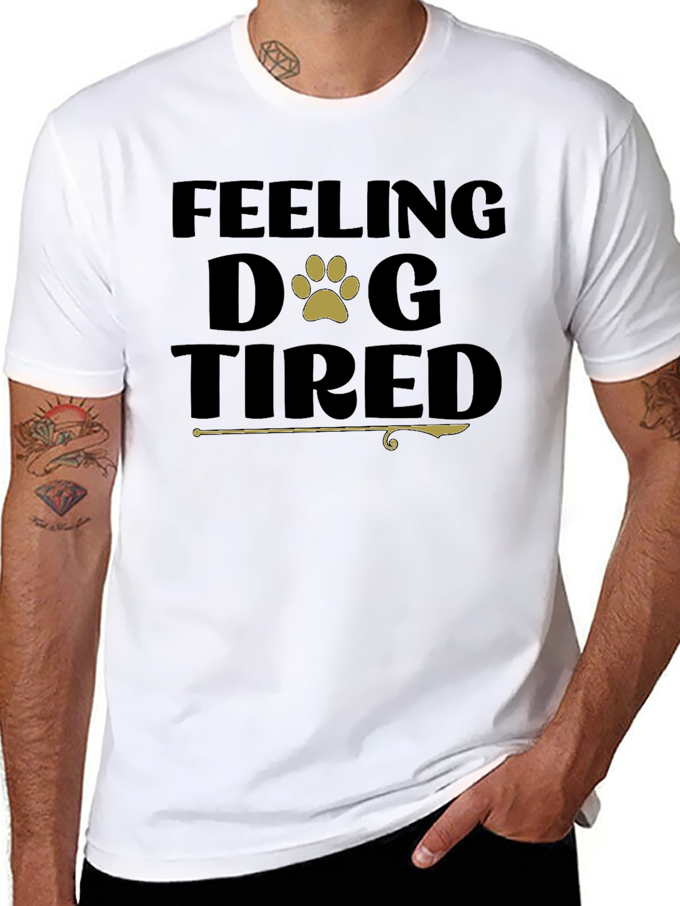 Feeling Dog Tired Black T-Shirt