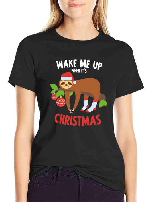 Wake Me Up When Its Christmas Sloth T-Shirt