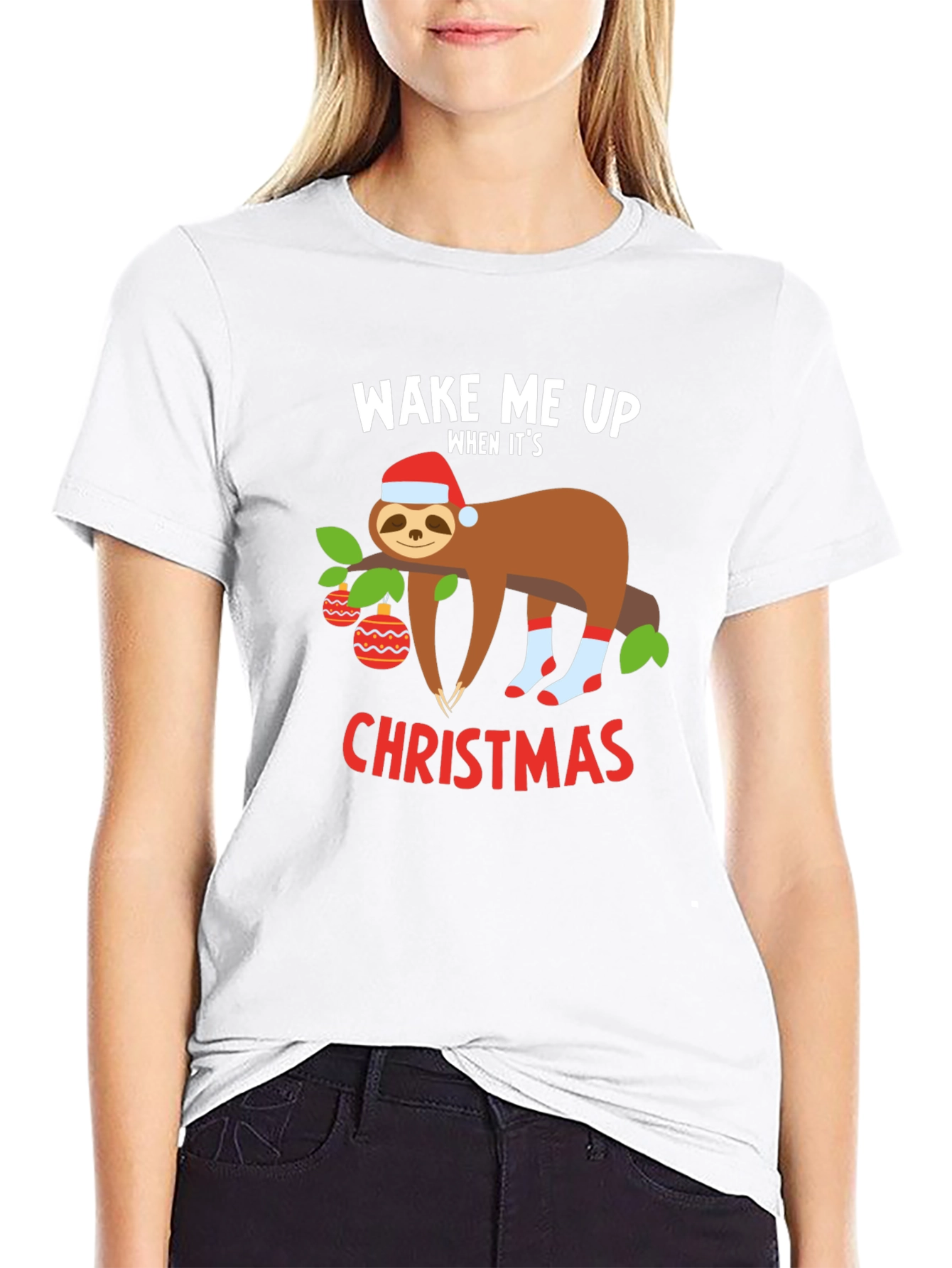Wake Me Up When Its Christmas Sloth T-Shirt