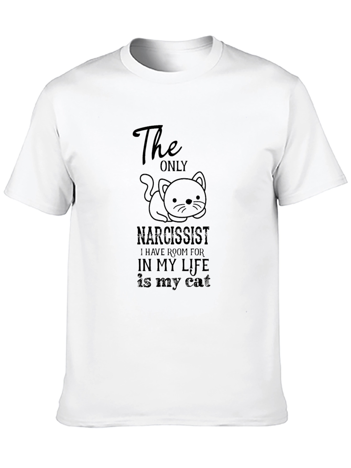 Narcissist Cat T-Shirt - Black Novelty Tee