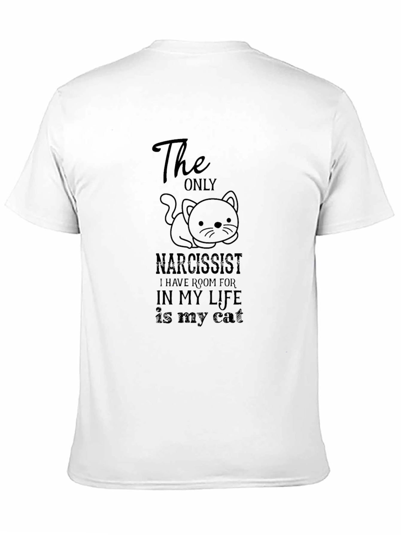Narcissist Cat T-Shirt - Black Novelty Tee