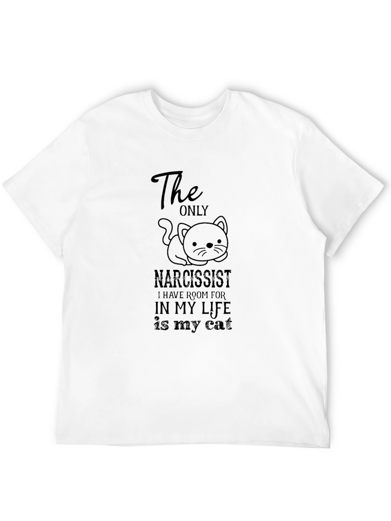 Narcissist Cat T-Shirt - Black Novelty Tee