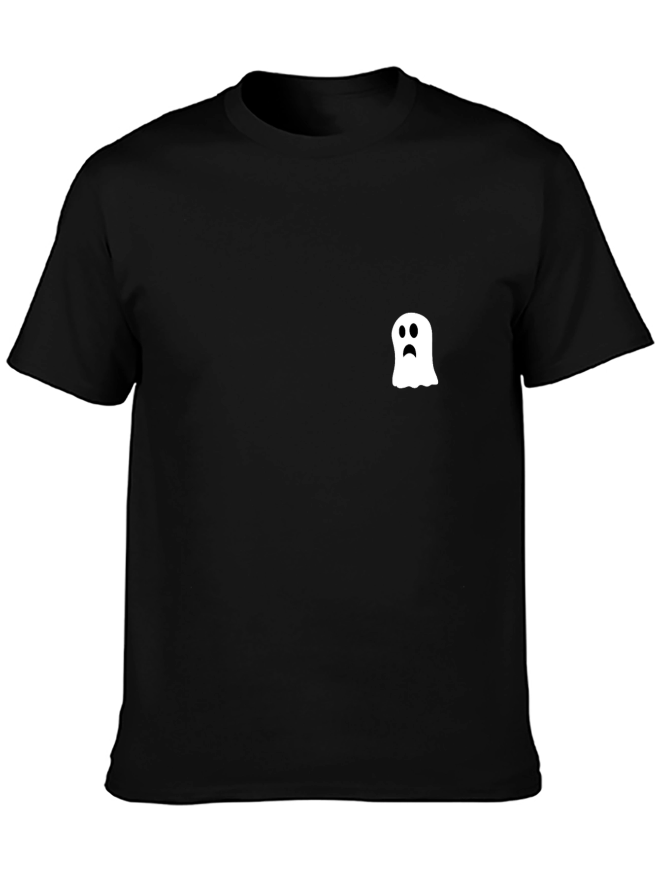 Sad Ghost Graphic Black T-Shirt