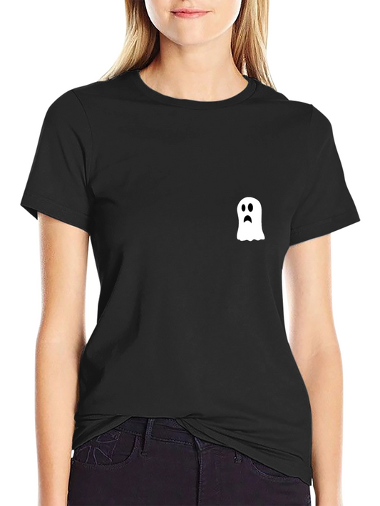Sad Ghost Graphic Black T-Shirt