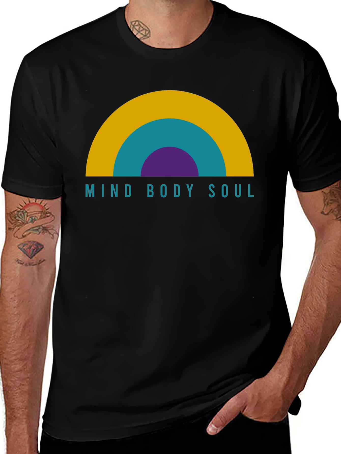 Mind Body Soul Graphic T-Shirt - Black