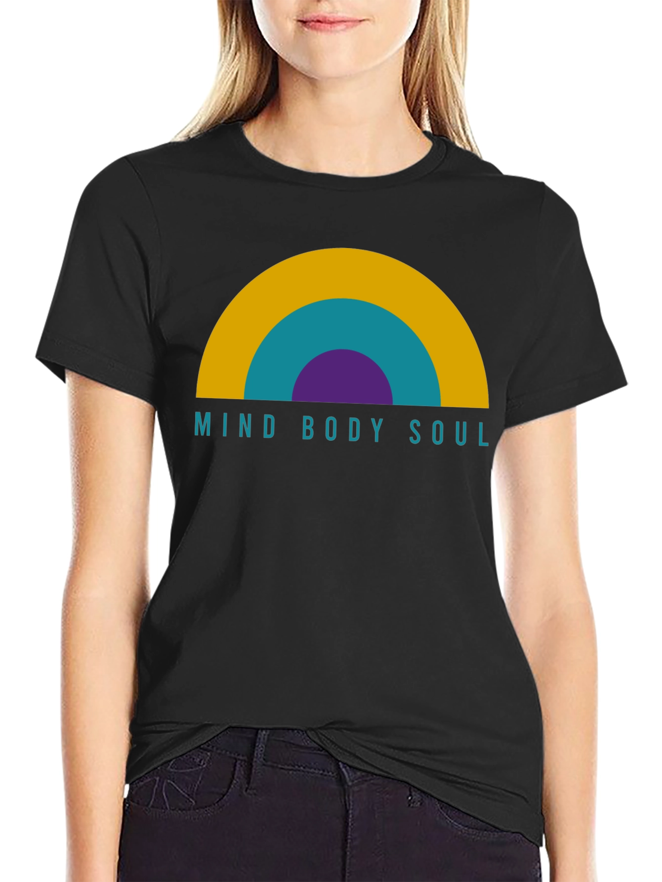 Mind Body Soul Graphic T-Shirt - Black