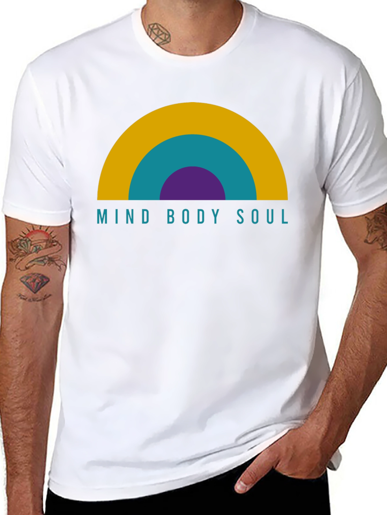 Mind Body Soul Graphic T-Shirt - Black