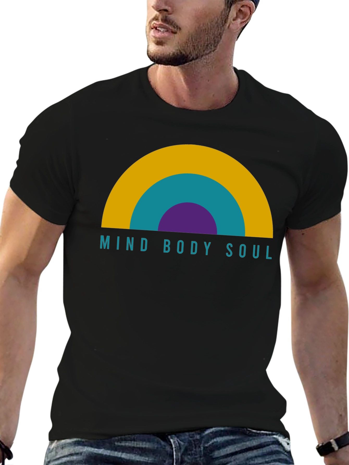 Mind Body Soul Graphic T-Shirt - Black