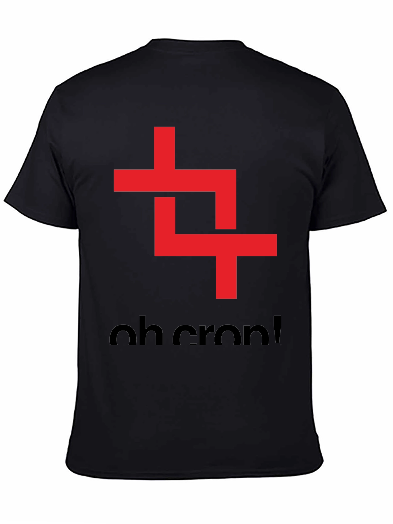 Oh Crop! Graphic Tee - Black Cotton T-Shirt