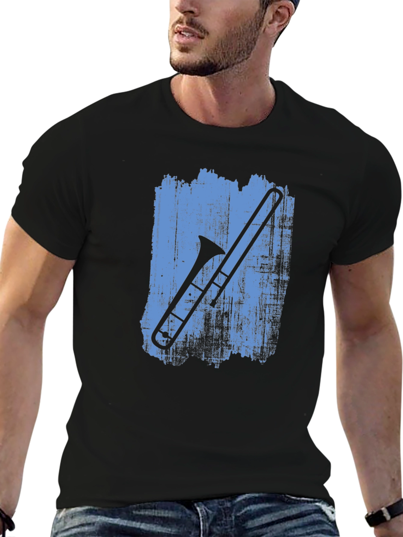 Trombone Graphic Black T-Shirt