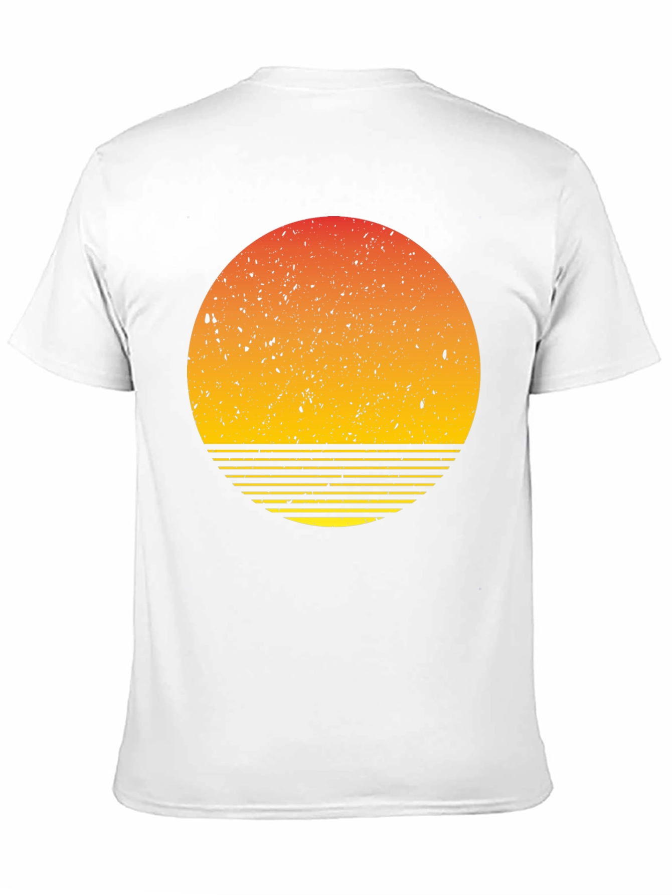 Retro Sunset Graphic Tee - Black Cotton Blend T-Shirt
